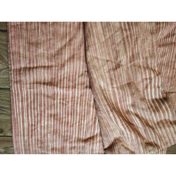 2 West Elm Pink Cream Stripe Throw Pillow Covers, Zip, 23" Square Silk Cotton - Picture 3 of 4